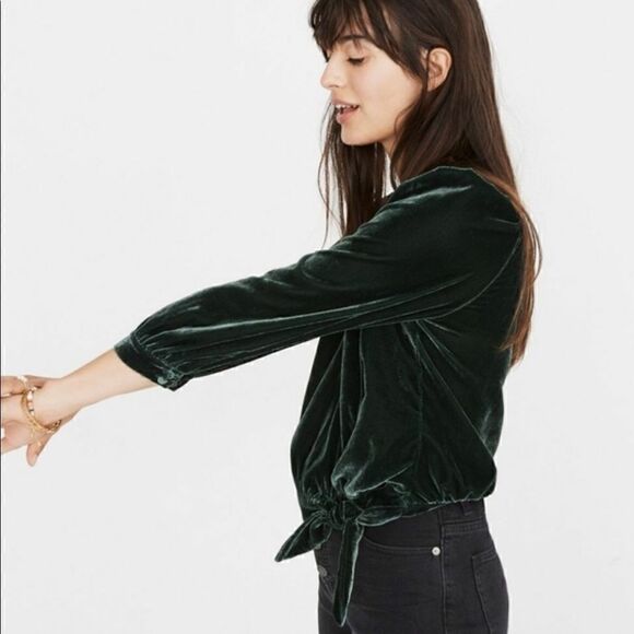 Madewell Velvet Wrap Top  - Picture 3 of 14